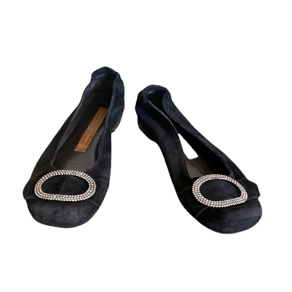 Agl Atillio Giusti Leombruni Suede And Rhinestoneballet Flats 36.5